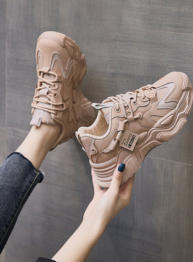 韩版新款老爹鞋女2025春季学生百搭运动鞋女休闲厚底增高鞋子K-9