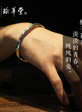 送妈妈礼物原创复古纯银手镯