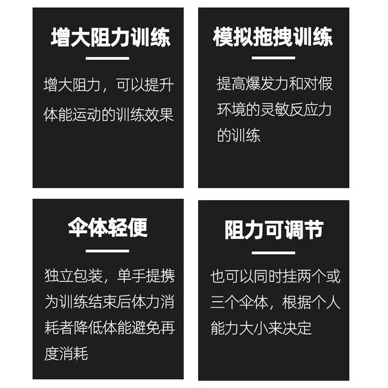 阻力伞田径训练跑步减速伞短跑爆发降落伞儿童体能足球训练器材-图1