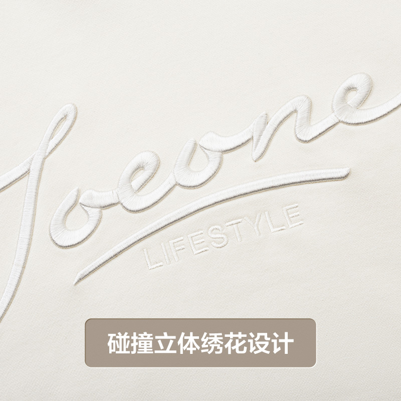 [李昀锐同款]九牧王2024冬季新款情侣连帽卫衣时尚休闲男女同款
