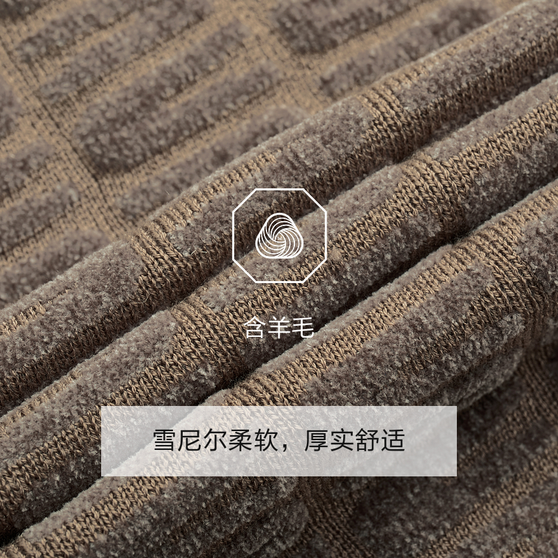 九牧王男装2024秋冬新款雪尼尔毛衫商务休闲柔软厚实圆领舒适上衣