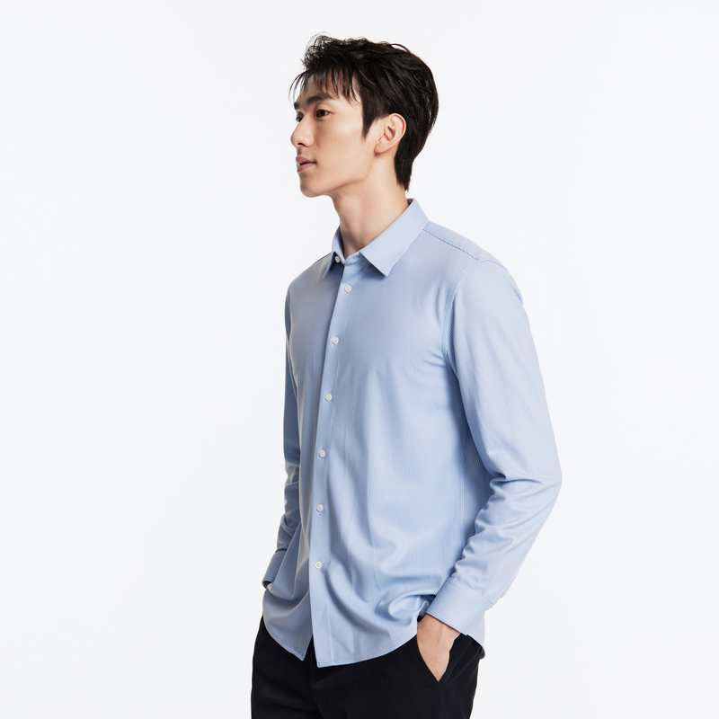 九牧王男装秋冬舒适正装挺阔有型长袖衬衫易打理弹力正装上衣