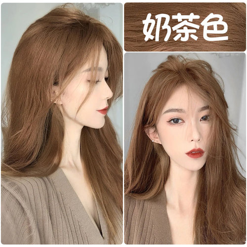 奶茶色染发剂膏女2025新款流行黄色显白纯泡泡沫植物自己在家染头 - 图3