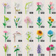 Building block flower assembling toy with simulated immortal flowers
