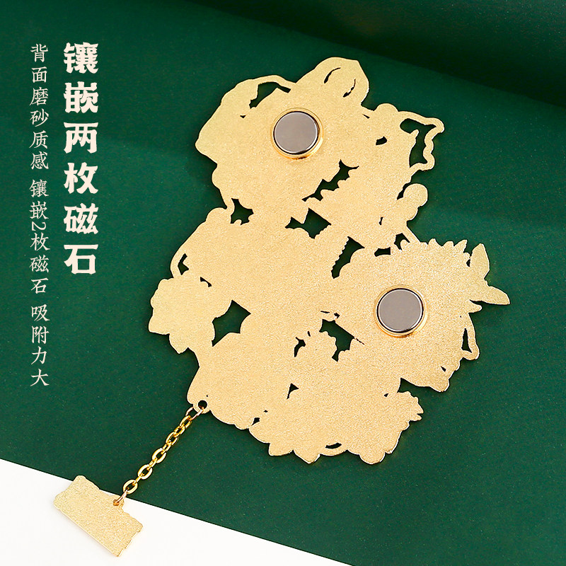河南省故宫博物院文创 中国城市洛阳龙门石窟金属冰箱贴定制北京