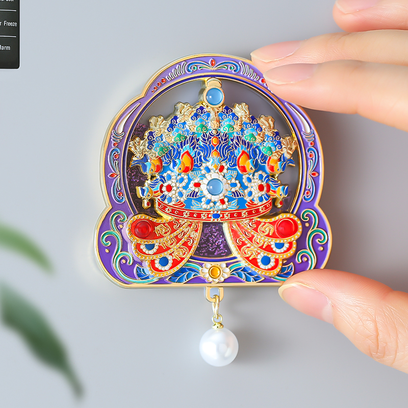 十二龙九凤凤冠流沙冰箱贴 北京故宫国家博物馆文创定制西安山西 - 图0