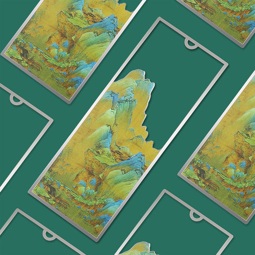 高档精致千里江山图金属书签 镂空故宫文创产品创意小礼品纪念品古典中国风学生送教师节老师礼物定制刻字 - 图0