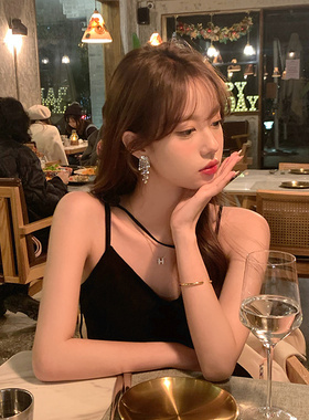 韩国新款镶钻耳环女潮闪钻大气个性流苏长款时尚气质耳钉百搭耳饰