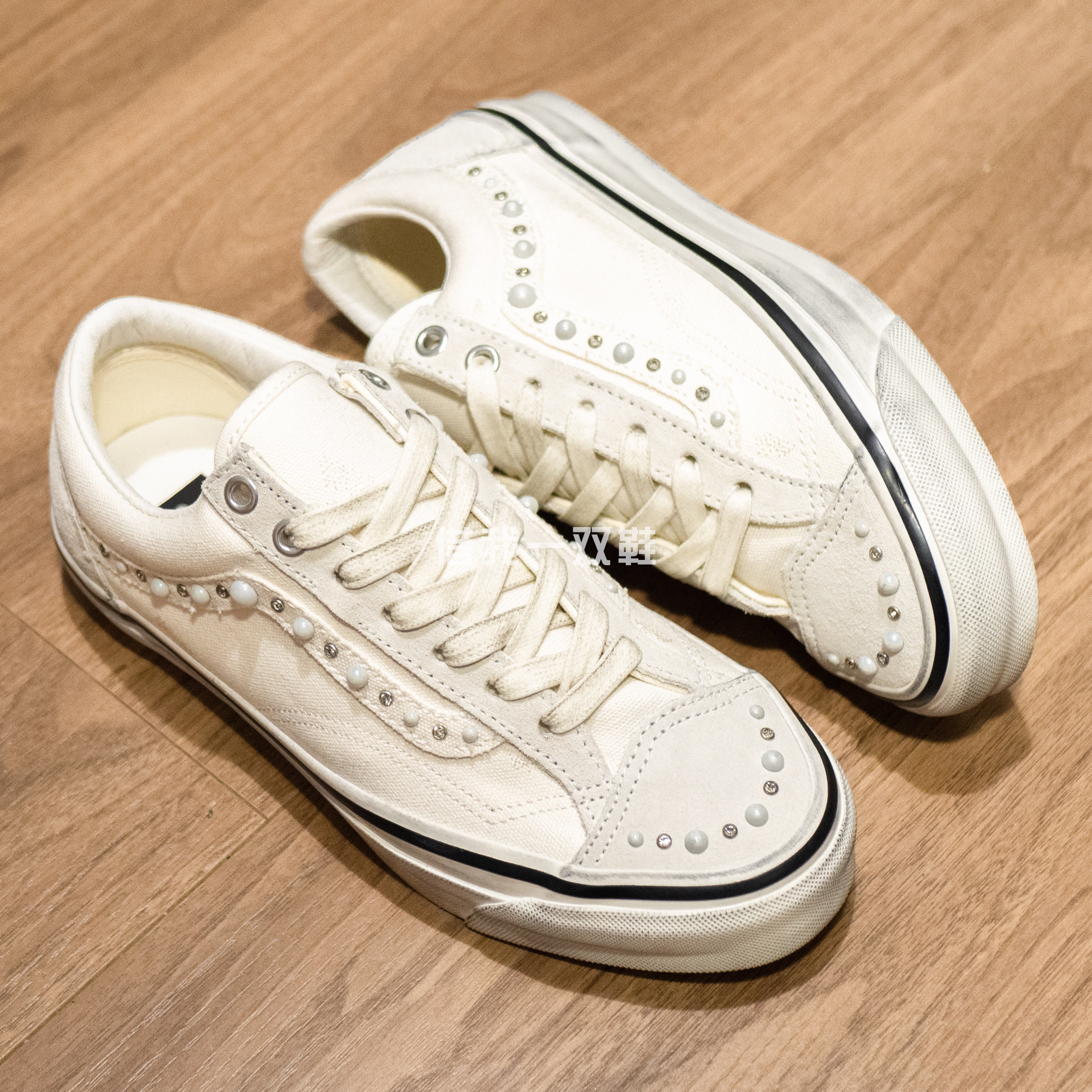 Vans Premium Old Skool36做旧珍珠白色玫红高端线男女板鞋,淘宝优惠券,粉丝福利购,淘宝优惠卷