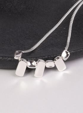 日系小众设计感纯银锁骨链
