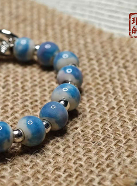 景德镇蓝白晕染陶瓷手链