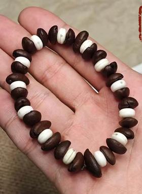 咖啡豆手链复古 vintage 小众设计感串珠手饰男女款