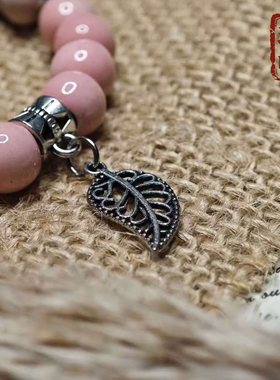 景德镇陶瓷手链银叶吊坠女款手串