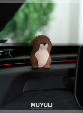 手工木雕祈福水獭丨可爱解压治愈情绪稳定工位电脑桌摆件圣诞礼物