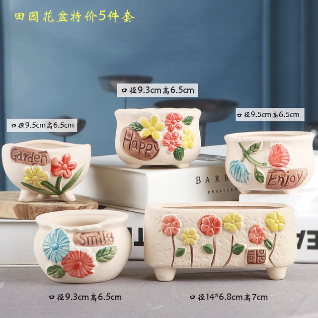 Succulents small flower pots pastoral ceramics special offer