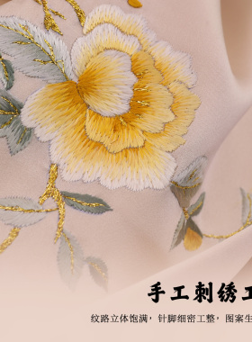 蜀绣手工刺绣丝巾真丝礼品送老外