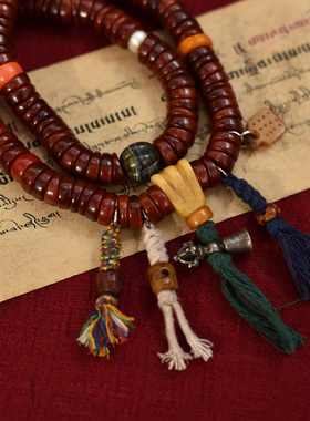 藏式牛骨大肠手持搭配藏式流苏侧挂