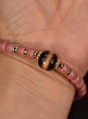 黑金天珠搭配雪巴女士单圈手串