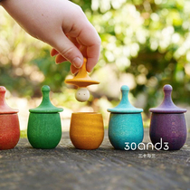 Color Pairing Toy Baby Puzzle early teaching top cup for small people Rainbow color Man Puppet girl enlightenment teaching aids