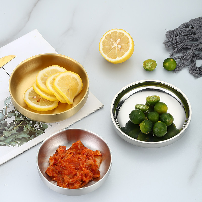 不锈钢泡菜碟酱料碟小菜碟韩国料理金色露营烤肉蘸料碟调味碟餐具,淘宝优惠券,粉丝福利购,淘宝优惠卷