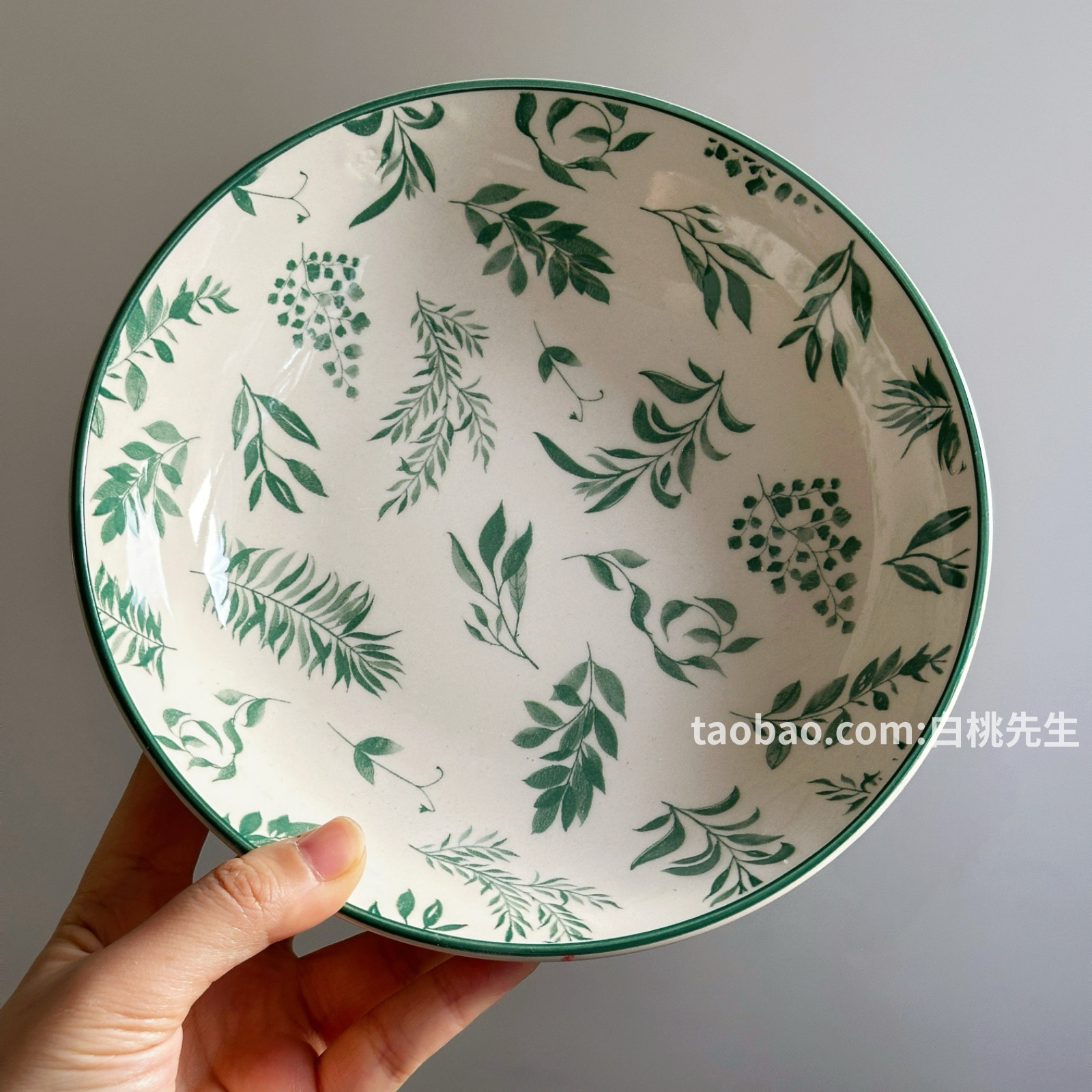 绿色植物花卉陶瓷餐具大汤碗面碗汤碗好看高颜值女生热带雨林ins,淘宝优惠券,粉丝福利购,淘宝优惠卷