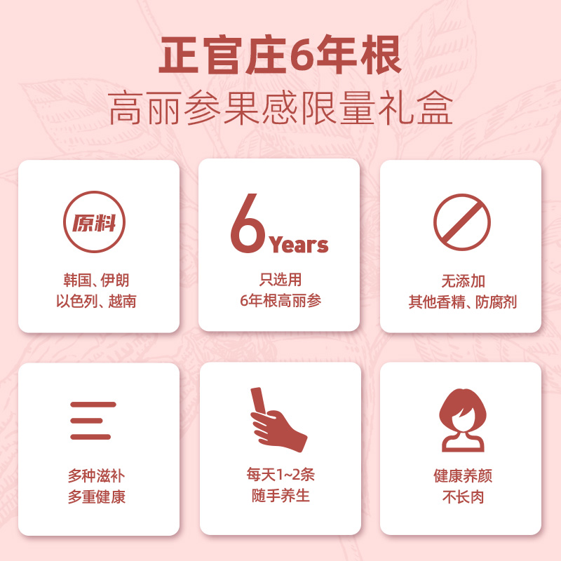正官庄海外旗舰店正官庄韩国6年根高丽参浓缩液果味款饮品红参滋补品女士专属礼盒3