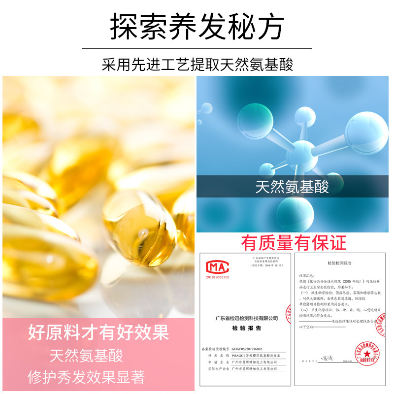 樱花氨基酸无硅油控油蓬松洗发水 poagci芳茜洗发水