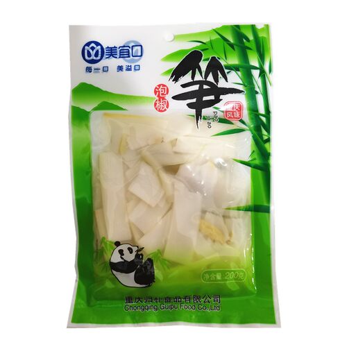 美宜口泡椒笋200g*5袋 重庆风味特色休闲零食小吃 笋干山椒味竹笋 - 图3