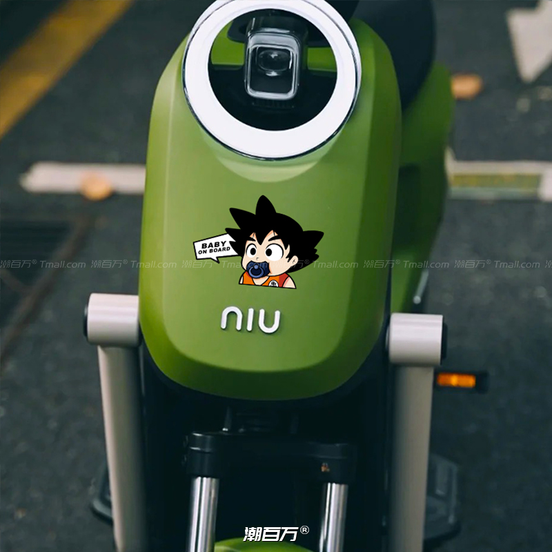 车内有宝宝车贴创意baby on board提示贴皮卡丘悟空汽车反光贴纸 - 图3