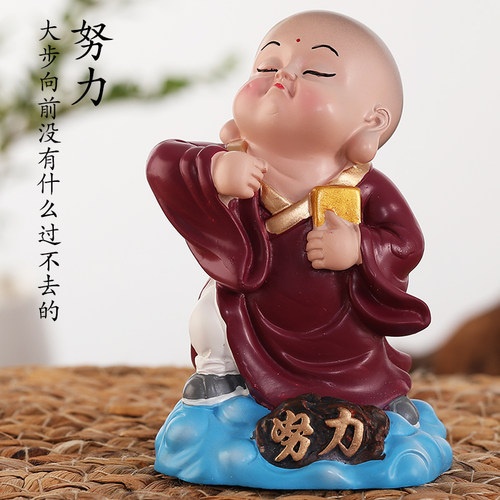 祥云小和尚摆件民间工艺品泥塑泥人中国风出国旅游纪念品伴手礼品 - 图1