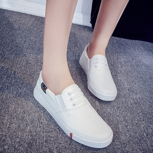 浅口小白帆布女鞋