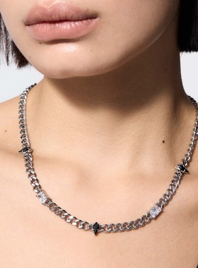 BLACKHEAD/黑头新月骑士系列骑士异形锆石项链原创设计新年