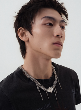 BLACKHEAD/黑头出逃舞会系列编织链磁吸徽章项链夸张个性朋克原创