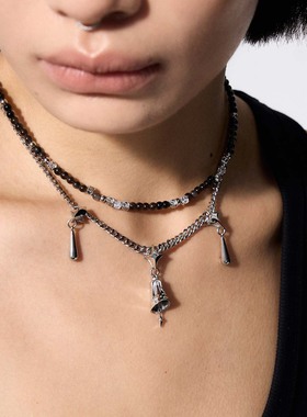 BLACKHEAD/黑头新月骑士系列守护铃吊坠双层链原创设计新年