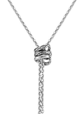 BLACKHEAD/黑头S925银双链抽拉项链原创设计个性时尚新女款