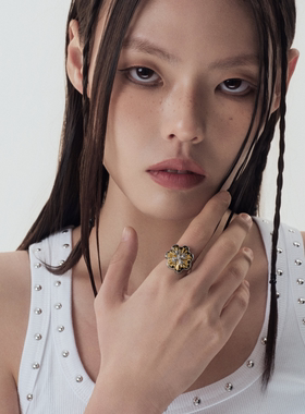 BLACKHEAD/黑头出逃舞会系列舞会勋章旋转戒指夸张个性原创设计