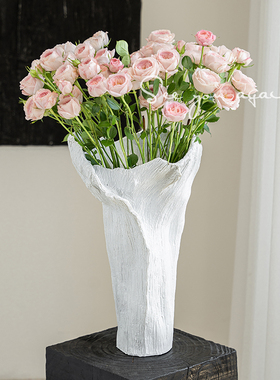 法式设计感小众大口径插花花器