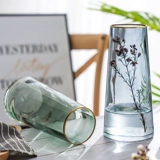 Чистая красная северная световая роскошная роскошная золотая стеклянная ваза Прозрачная аквакультура, сушеный цветок цветочный цветок гостиная домохозяйственные украшения