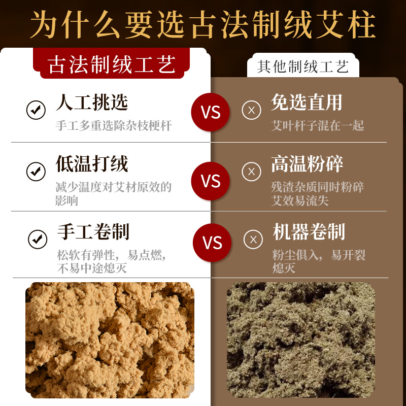 康草堂艾柱纯艾条艾草艾绒柱随身灸家用陈年艾灸条官方旗舰店正品