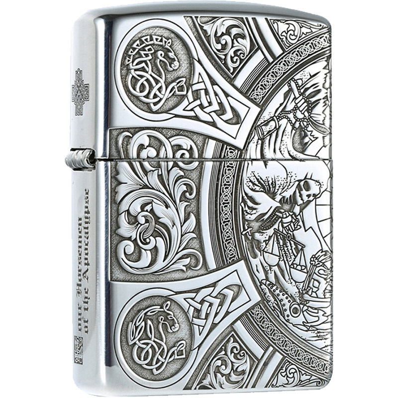 zippo正品防风打火机原装进口芝宝纯银天启四骑士定制刻字男送礼,淘宝优惠券,粉丝福利购,淘宝优惠卷