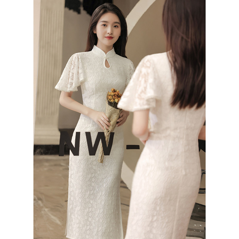 旗袍小平时可穿名媛宴会气质晚礼服 薇绣礼服/晚装