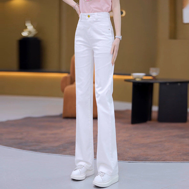 白色窄版阔腿牛仔裤女夏季薄款2026新款高腰宽松显瘦休闲直筒裤子,淘宝优惠券,粉丝福利购,淘宝优惠卷