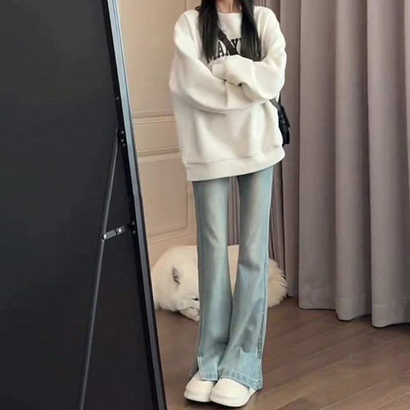 裤子女秋季2026新款爆款微喇牛仔裤小个子开叉喇叭裤高腰显瘦秋冬,淘宝优惠券,粉丝福利购,淘宝优惠卷