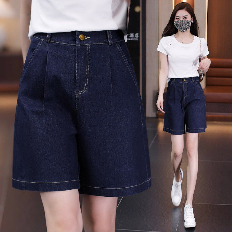 牛仔五分裤女夏季薄款2026新款高腰宽松a字阔腿裤外穿爆款短裤子,淘宝优惠券,粉丝福利购,淘宝优惠卷