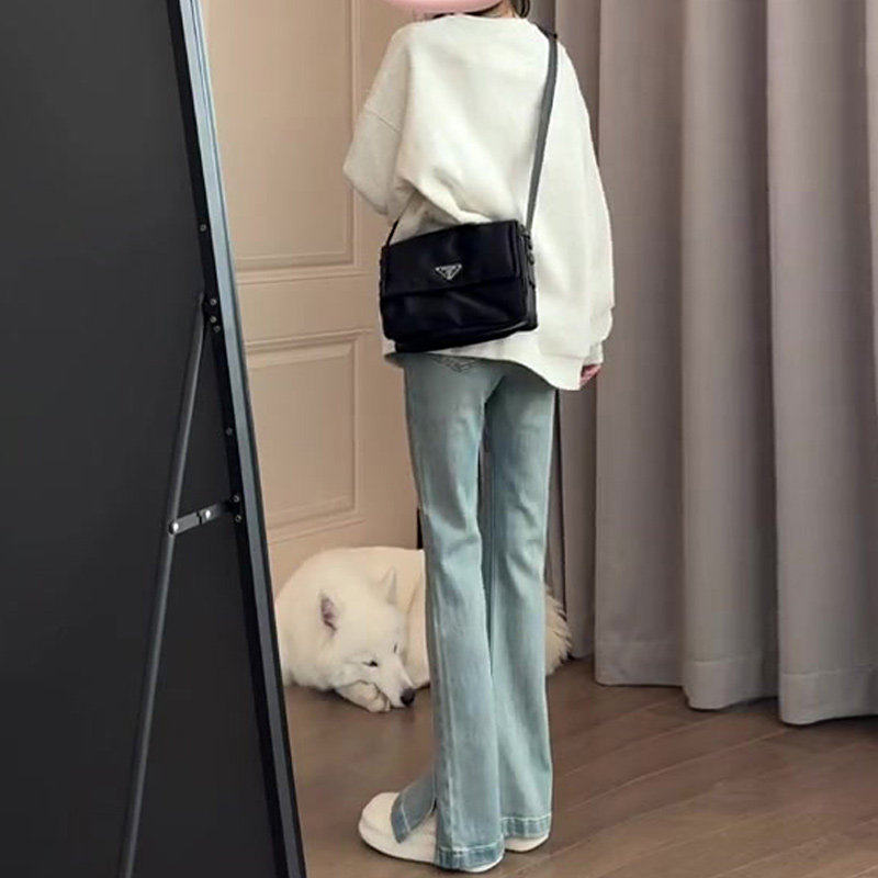 裤子女秋季2026新款爆款微喇牛仔裤小个子开叉喇叭裤高腰显瘦秋冬,淘宝优惠券,粉丝福利购,淘宝优惠卷