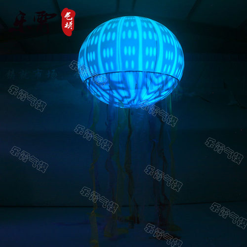 充气海洋生物气模 充气水母章鱼卡通模型支架海豚 - 图0
