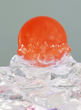 旋转水晶球生财流水摆件高档轻奢客厅装饰风生水起桌面喷泉风水轮