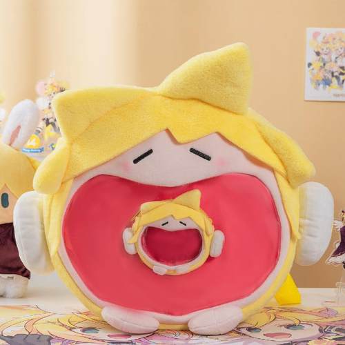 【bilibili】现货 镜音铃&镜音连  多功能毛绒mini痛包耳机包 - 图0