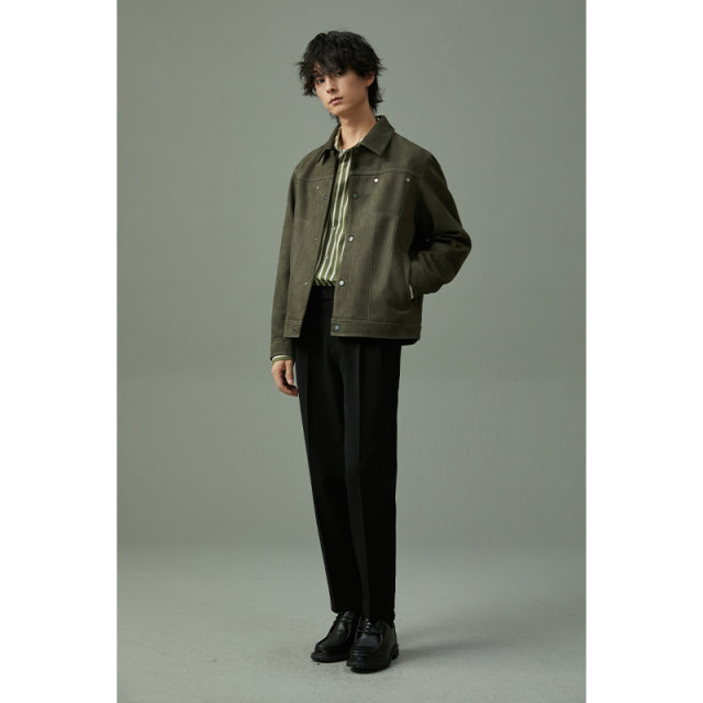 Suede jacket casual thickened workwear short style