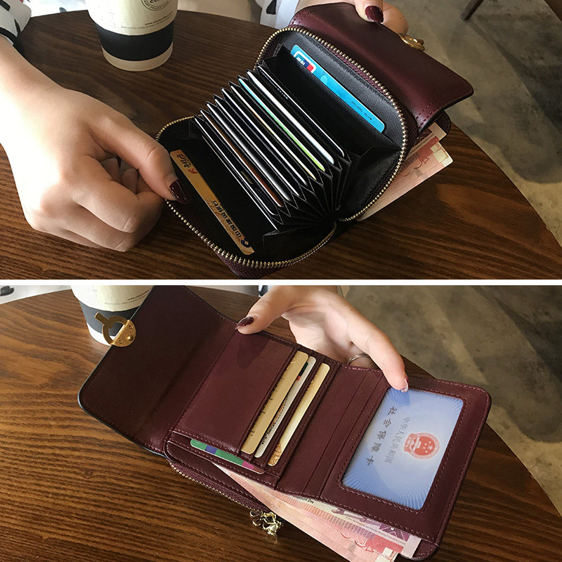 真皮折叠小巧女短款精致高档钱包 伊布雅钱包